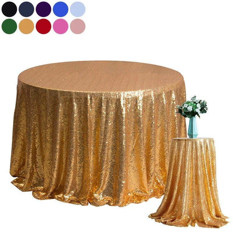 Bluejw Manteles Redondo Para Eventos Fiesta Mantel De Lentejuelas Round Sequin Tablecloth Gold Table Cloth Round Wedding for Parties - Image 2